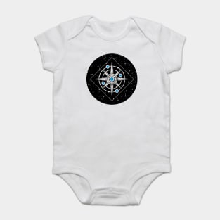 Endless Texture of Cosmic Universe with Ice Crystal Mechanical Stars Baby Bodysuit